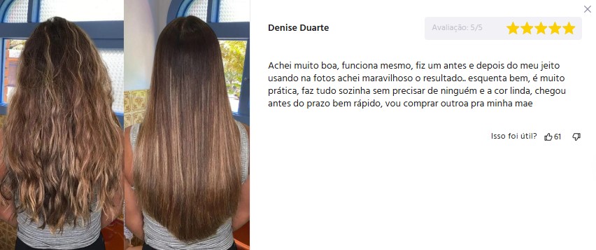 Avaliação do pente alisador