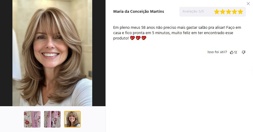 Resultado do pente alisador